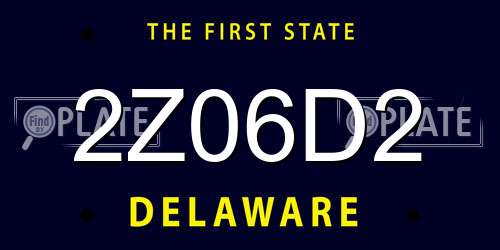 2Z06D2 Delaware License Plate