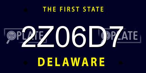 2Z06D7 Delaware License Plate