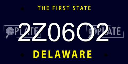 2Z06O2 Delaware License Plate