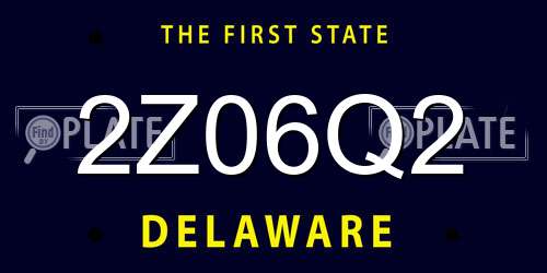 2Z06Q2 Delaware License Plate
