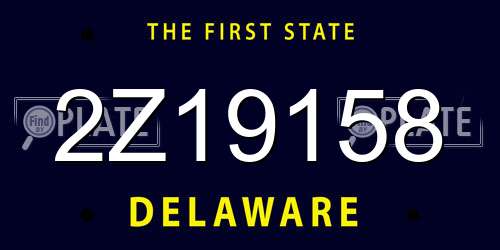 2Z19158 Delaware License Plate