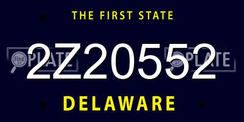 2Z20552 Delaware License Plate