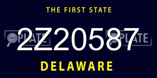 2Z20587 Delaware License Plate