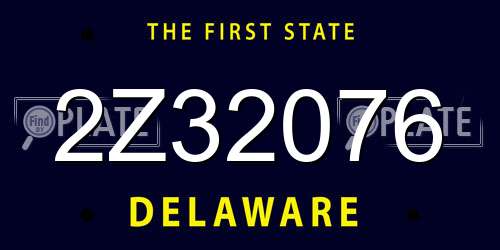 2Z32076 Delaware License Plate