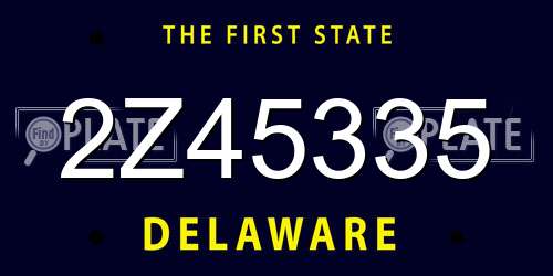 2Z45335 Delaware License Plate