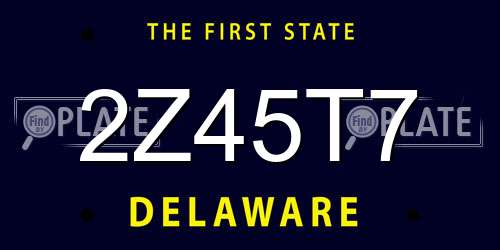 2Z45T7 Delaware License Plate