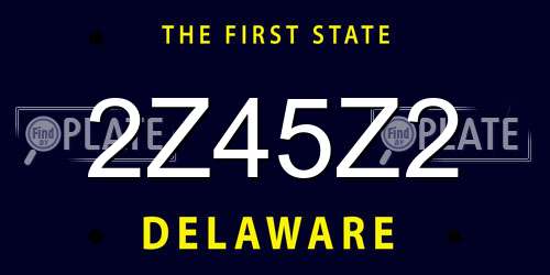 2Z45Z2 Delaware License Plate