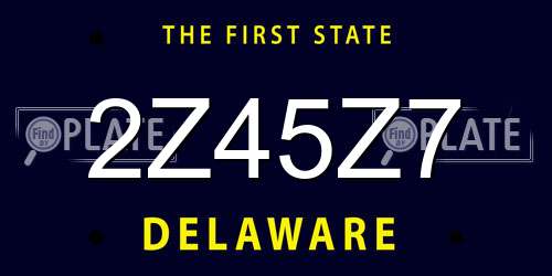 2Z45Z7 Delaware License Plate