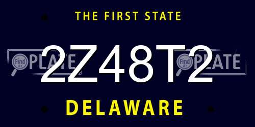 2Z48T2 Delaware License Plate
