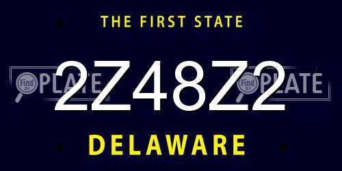 2Z48Z2 Delaware License Plate