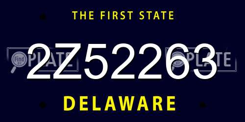 2Z52263 Delaware License Plate