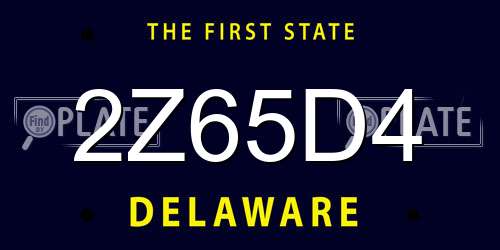 2Z65D4 Delaware License Plate