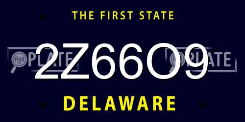 2Z66O9 Delaware License Plate