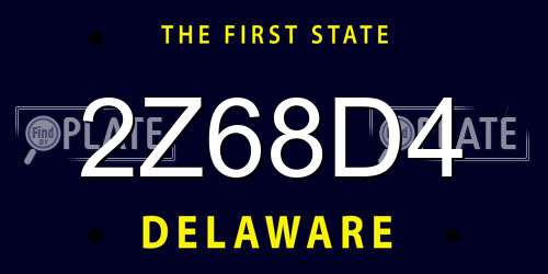 2Z68D4 Delaware License Plate