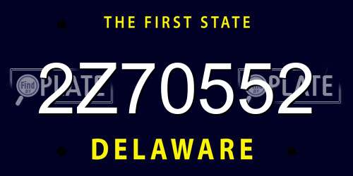 2Z70552 Delaware License Plate