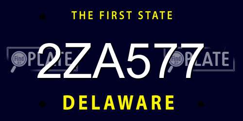 2ZA577 Delaware License Plate