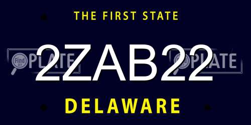 2ZAB22 Delaware License Plate