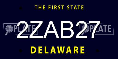 2ZAB27 Delaware License Plate