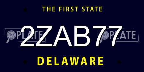 2ZAB77 Delaware License Plate