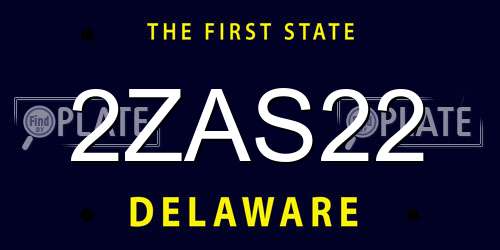 2ZAS22 Delaware License Plate