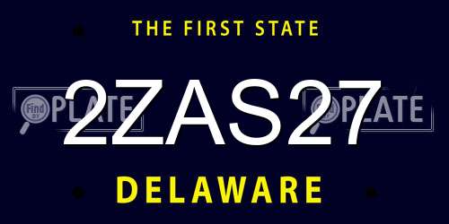 2ZAS27 Delaware License Plate