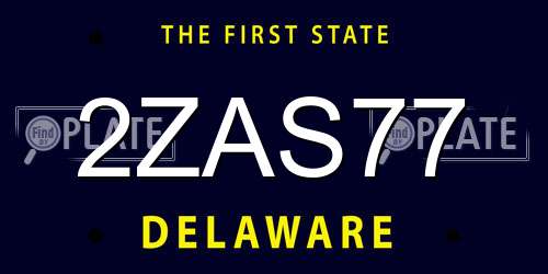 2ZAS77 Delaware License Plate