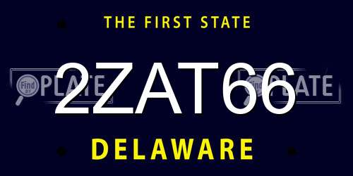 2ZAT66 Delaware License Plate