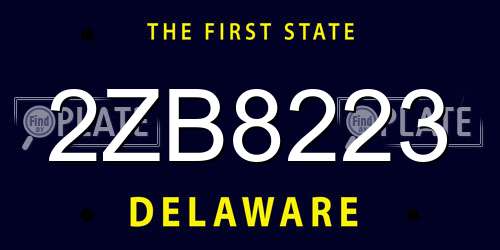 2ZB8223 Delaware License Plate