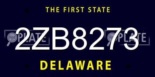 2ZB8273 Delaware License Plate