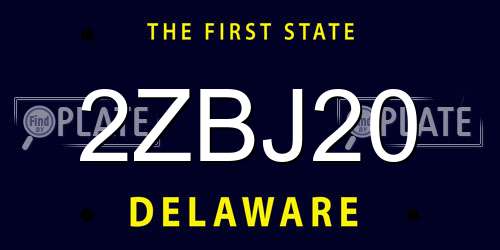 2ZBJ20 Delaware License Plate