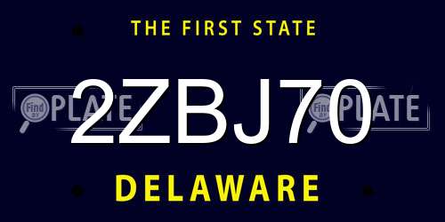 2ZBJ70 Delaware License Plate