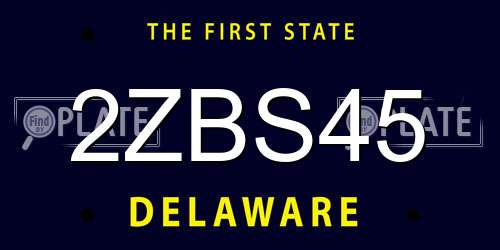 2ZBS45 Delaware License Plate