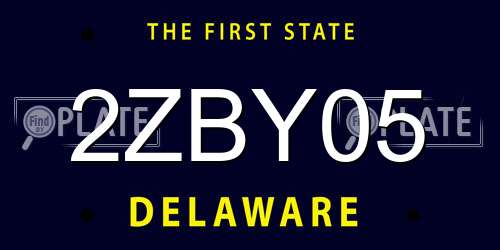 2ZBY05 Delaware License Plate