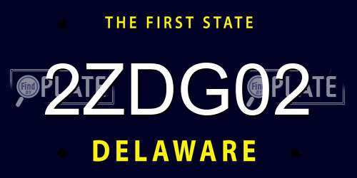 2ZDG02 Delaware License Plate
