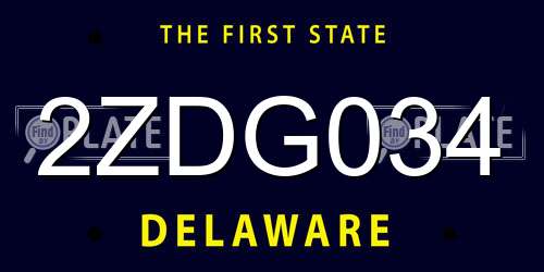 2ZDG034 Delaware License Plate