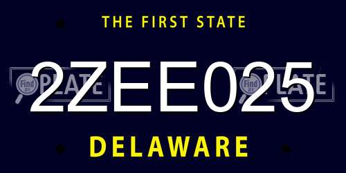 2ZEE025 Delaware License Plate