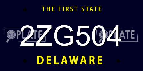 2ZG504 Delaware License Plate