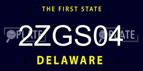 2ZGS04 Delaware License Plate
