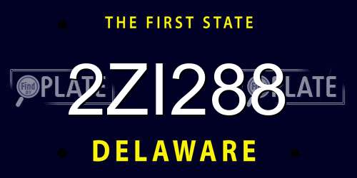 2ZI288 Delaware License Plate