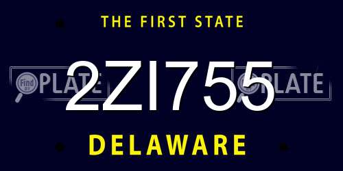2ZI755 Delaware License Plate