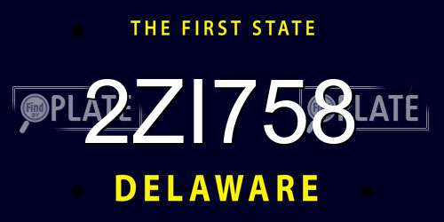 2ZI758 Delaware License Plate