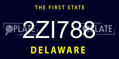 2ZI788 Delaware License Plate