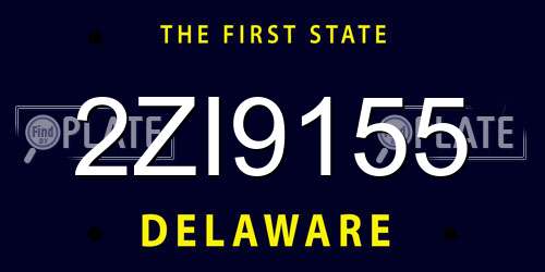 2ZI9155 Delaware License Plate