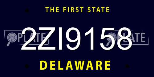 2ZI9158 Delaware License Plate