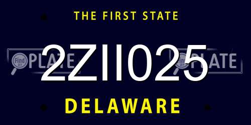 2ZII025 Delaware License Plate