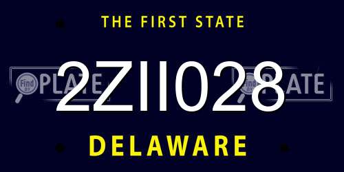 2ZII028 Delaware License Plate