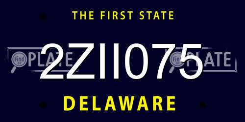 2ZII075 Delaware License Plate