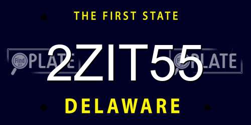 2ZIT55 Delaware License Plate