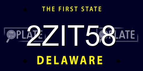 2ZIT58 Delaware License Plate