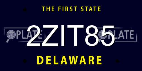 2ZIT85 Delaware License Plate